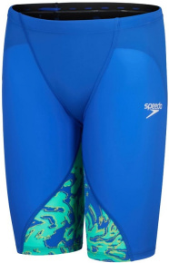 Chlapecké závodní plavky Speedo Fastskin LZR Ignite Jammer Boy Cobalt Pop/Green Glow