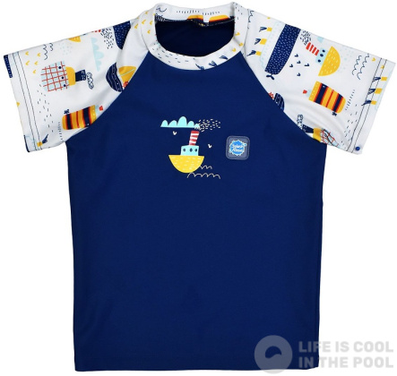 Dětské plážové tričko Splash About Short Sleeve Rash Top Tug Boats