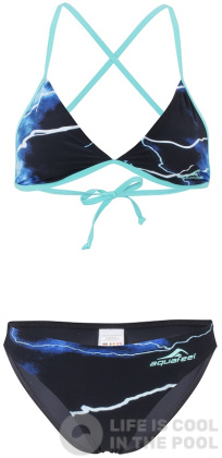 Dámské dvoudílné plavky Aquafeel Flash Sun Bikini Black/Blue