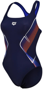 Dámské plavky Arena My Crystal Swimsuit Control Pro Back Navy/Neon Blue