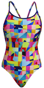 Dámské plavky Funkita On The Grid Diamond Back One Piece Dámské plavky Funkita On The Grid Diamond Back One Piece