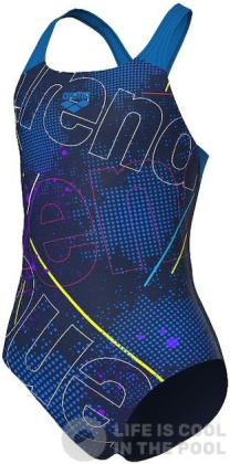 Dívčí plavky Arena Girls Galactics Swimsuit Swim Pro Back Navy/Blue River