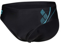 Arena Swim Briefs Graphic Black/Turquoise