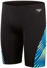 Speedo Allover Digi V-Cut Jammer Black/True Cobalt