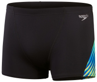 Speedo Allover Digi V-Cut Aquashort Black/True Cobalt