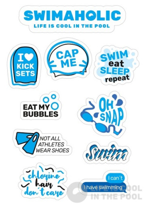 Samolepky Swimaholic Swimming Stickers