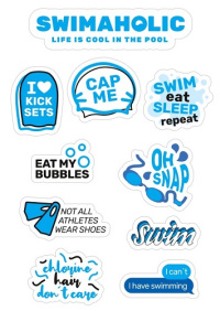 Samolepky Swimaholic Swimming Stickers