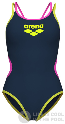 Arena One Women's Double Cross Back Navy Fluo/Soft Green