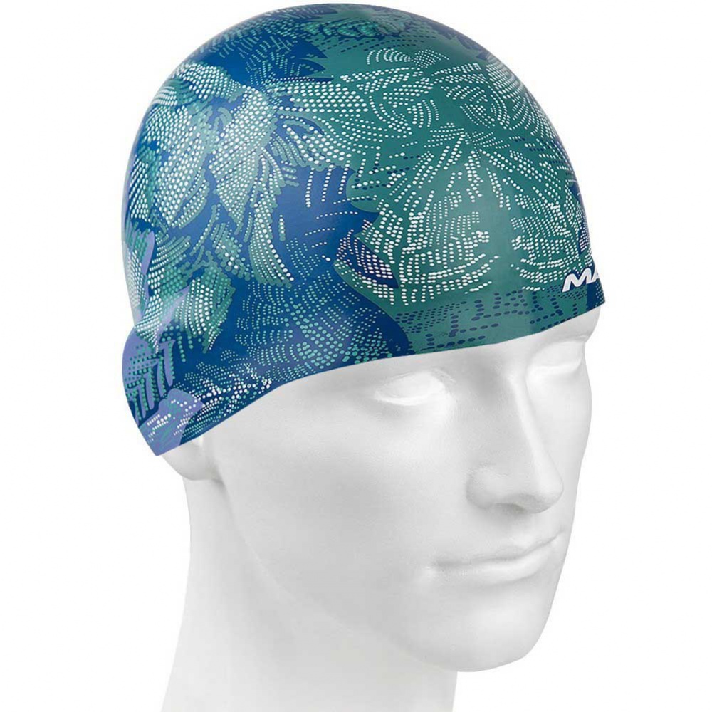 Mad wave blue flower swim cap zeleno/modrá
