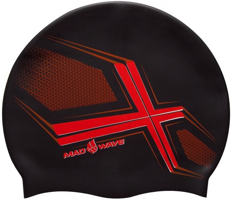 Mad wave spyder swim cap černo/červená