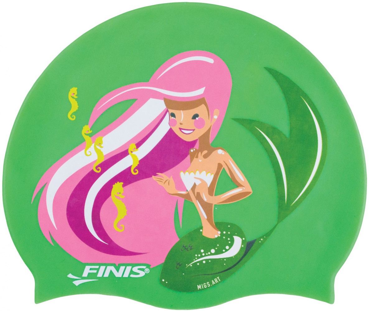 Finis mermaid silicone cap seahorse zelená