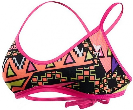 Dámské plavky tyr whaam crosscut tieback top coral 32