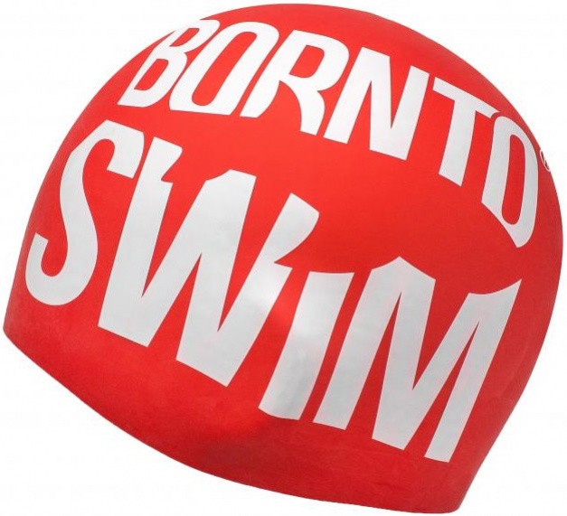 Plavecká čepice borntoswim seamless swimming cap červená