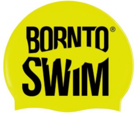 Borntoswim seamless reflective swimming cap žluto/černá