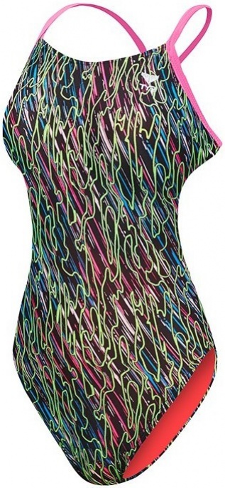 Dámské plavky tyr electro cutoutfit black/multi 28