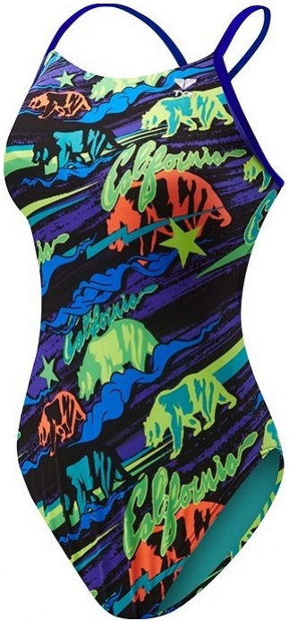 Dámské plavky tyr eureka crosscutfit tieback turquoise/multi 26