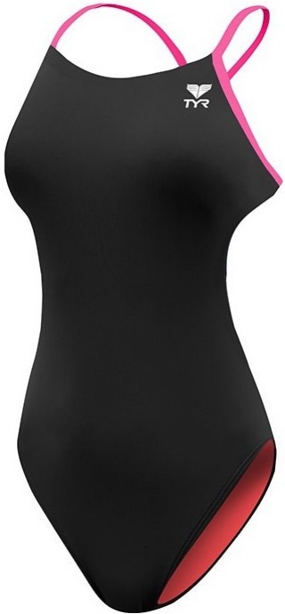 Dámské plavky tyr solid cutoutfit black/pink 26