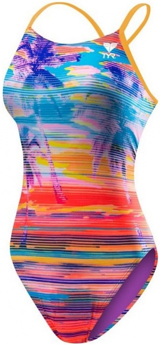 Dámské plavky tyr laguna crosscutfit tieback orange/multi 26