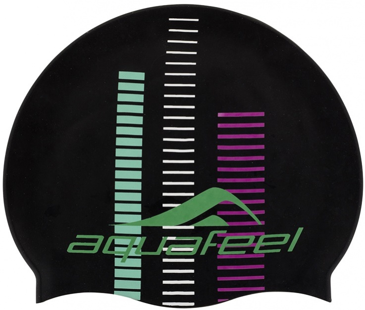 Plavecká čepice aquafeel matrix colour silicone cap černá