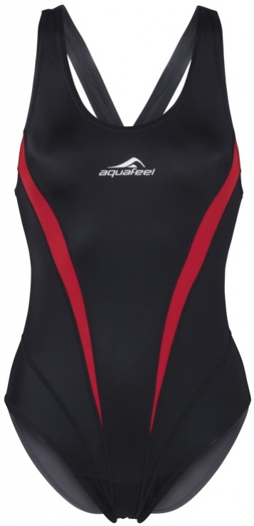 Dámské plavky aquafeel competitionback aqualine black/red 36
