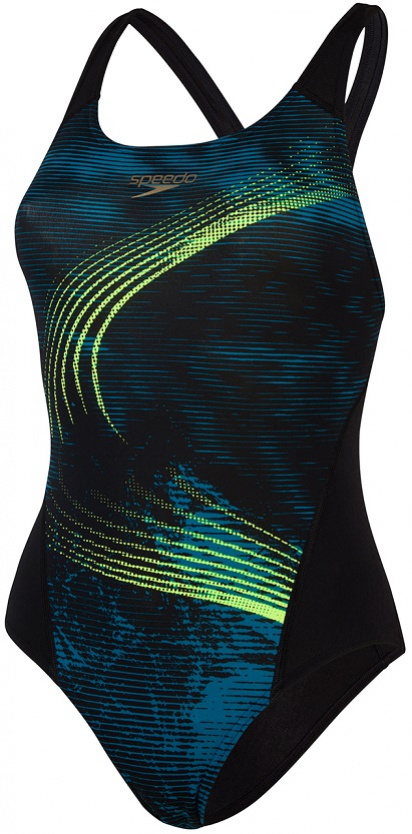 Dámské plavky speedo placement recordbreaker black/nordic teal/fluo