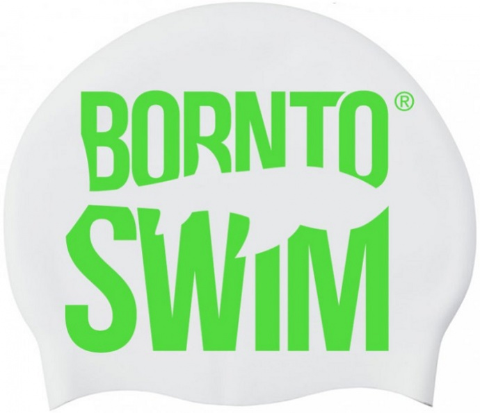 Silikonová čepice borntoswim classic silicone bílo/zelená