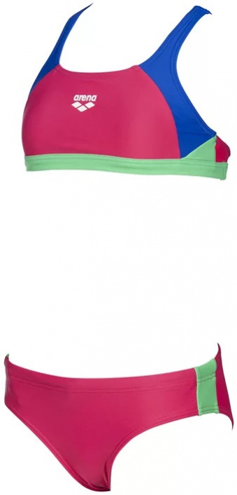 Arena ren two pieces junior freak rose/neon blue/golf green 26