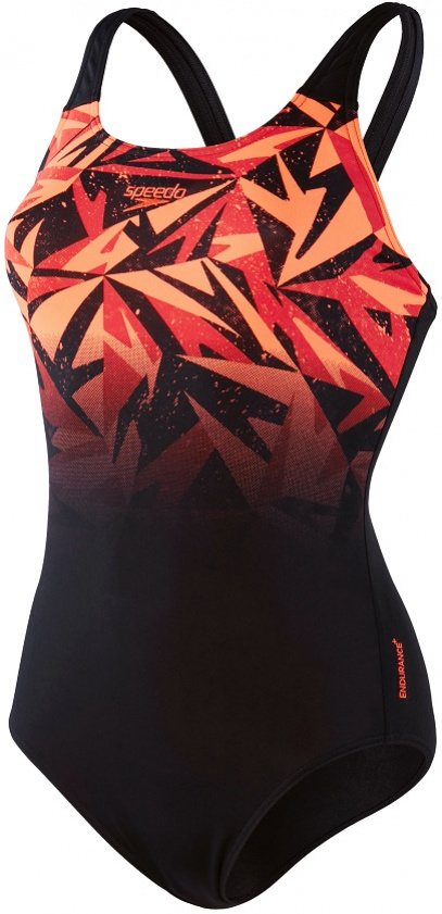 Speedo hyperboom placement muscleback black/lava red/siren red 38