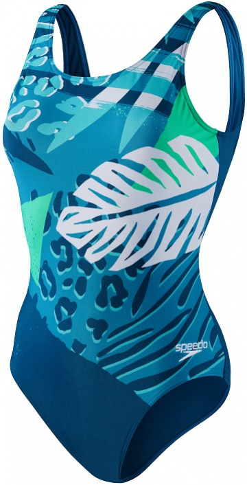 Dámské plavky speedo placement u-back dark petrol/neon