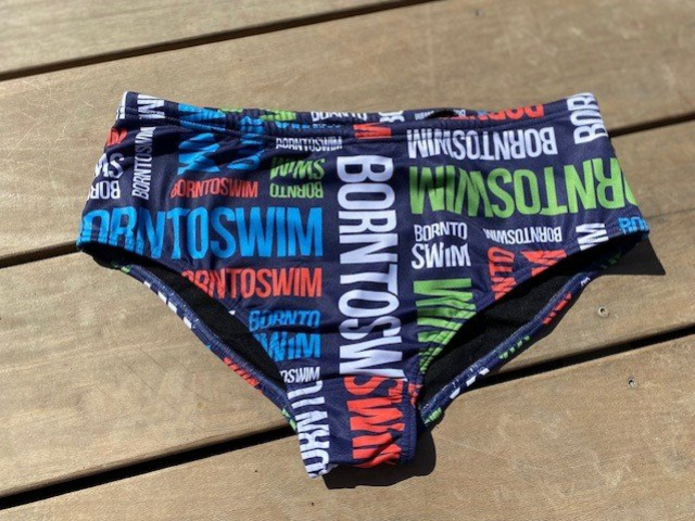 Pánské plavky borntoswim logo brief navy l