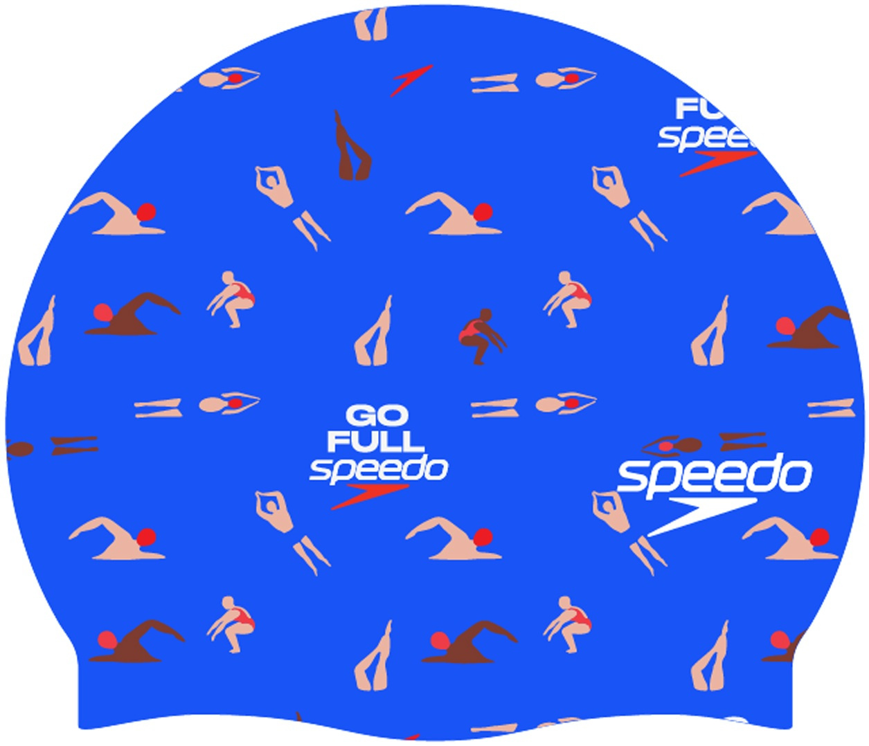 Speedo slogan printed cap swimmers modrá