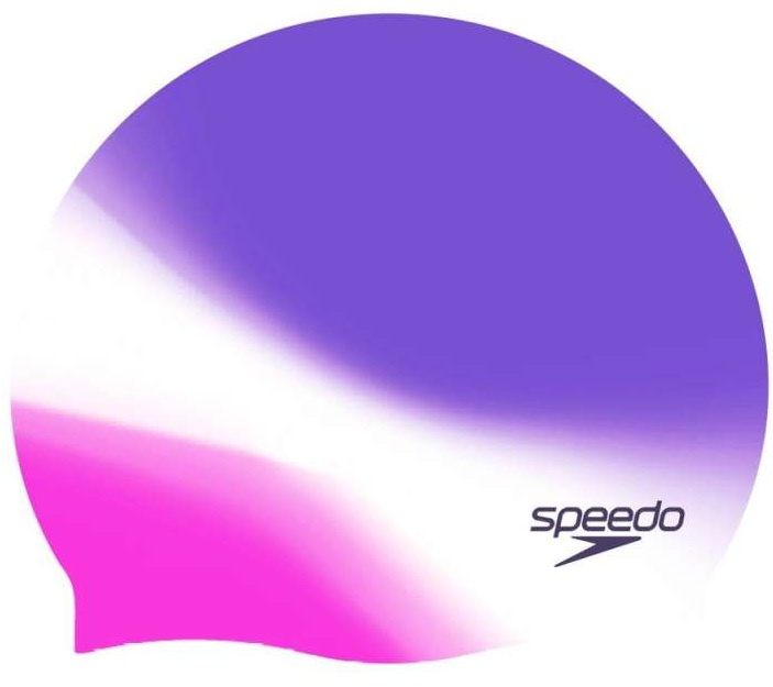 Speedo multi colour silicone cap bílo/fialová